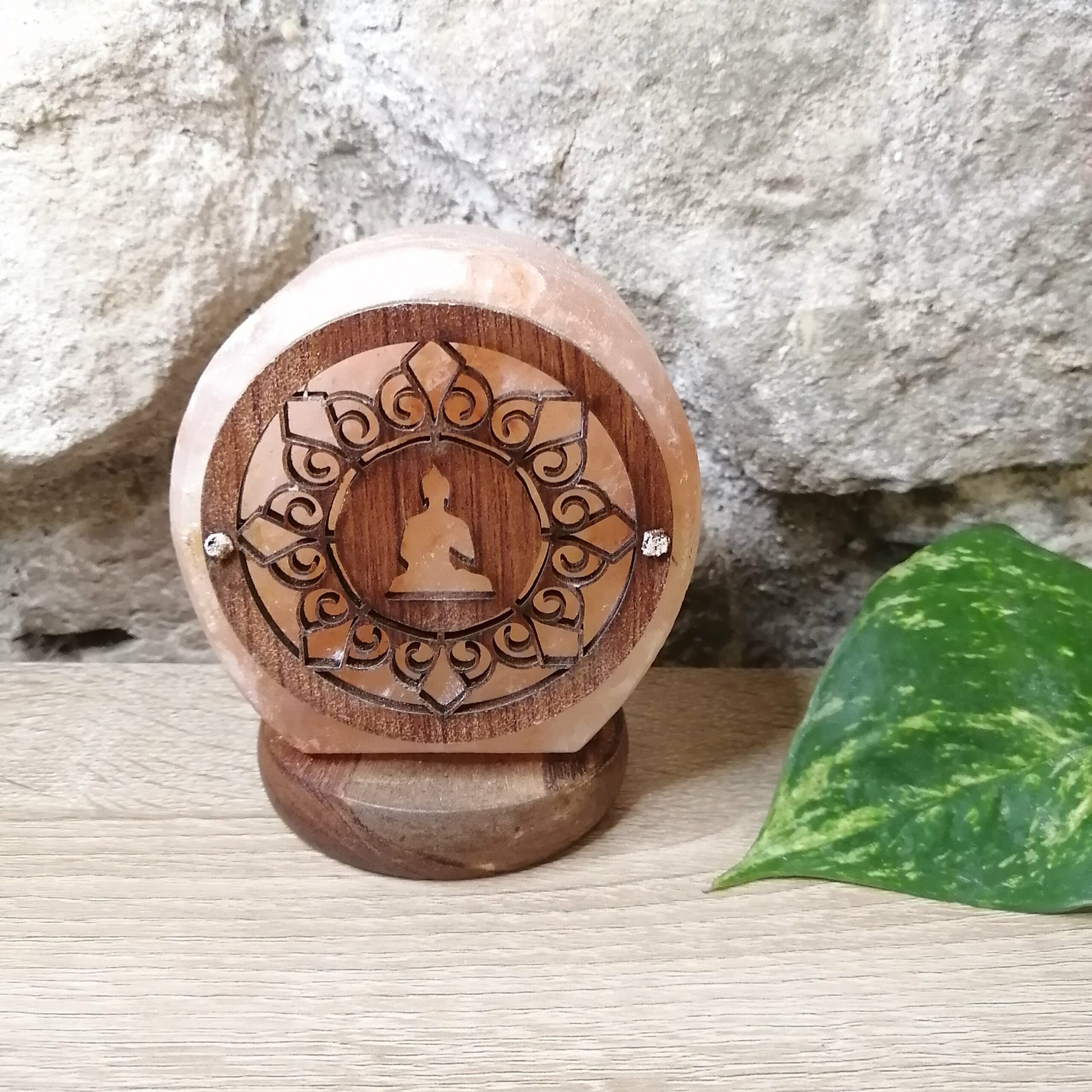 Lampe de Sel Bouddha Usb