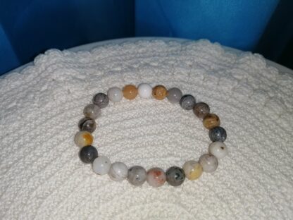 Bracelet Agate Plume 8mm