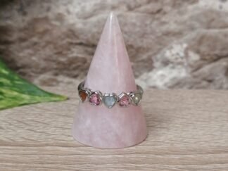 Tourmaline Melon d'eau multicolore Bague