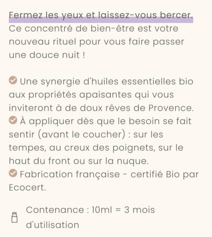 Roll-On Nuit Douce Bio, Rêve de Provence – Image 2