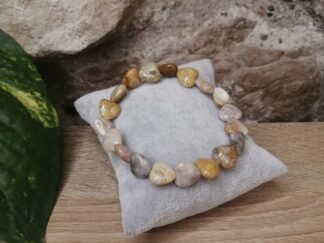 Corail fossilisé Bracelet cœurs