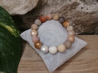Corail fossilisé Bracelet facetté