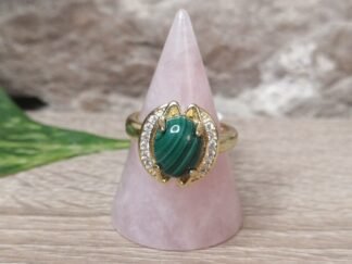 Malachite et Strass Bague n°5