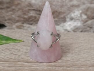 Quartz rose facetté Bague