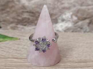 Améthyste et Cristal de Roche Bague anti-stress