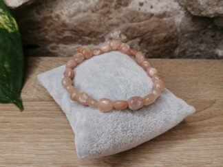 Pierre de Lune beige rosée Bracelet Grains