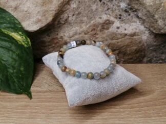 Aragonite Bleue ou Calcite des Caraïbes Bracelet 6mm