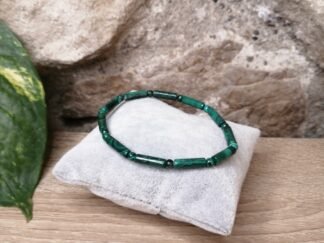 Malachite Bracelet Tubes et Perles 4mm n°1