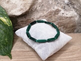 Malachite Bracelet Tubes et Perles 4mm n°2