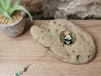 Agate arbre et son panda bambou marque-pages