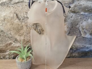 Cornaline cordon argenté